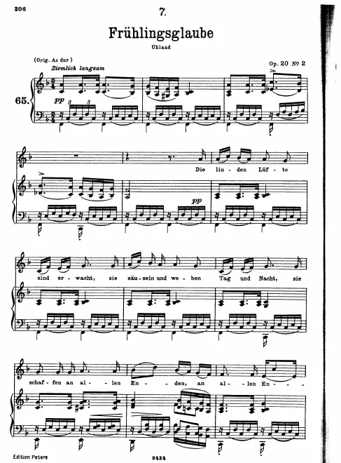 Complete Score (Low voice, transposed to )