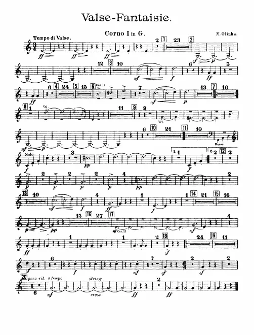 Horn 1 (G), 2 (E)