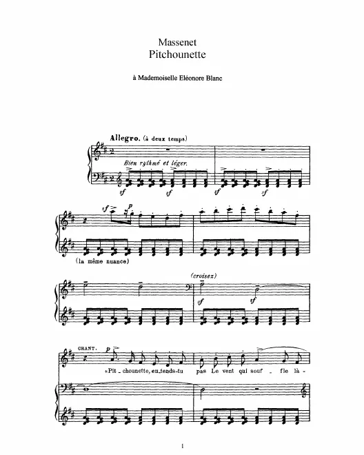 Complete Score (D Major: high voice and piano)