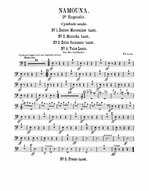 Cymbal, Bass Drum, Snare Drum/Triangle, Tambourine/Castanets