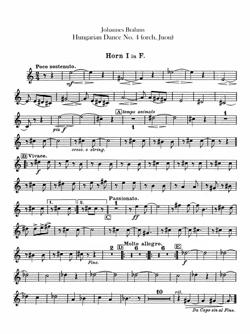 Horn 1, 2, 3, 4 (F)