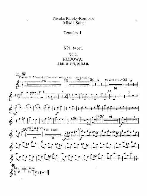 Trumpet 1 (B, D), 2 (B), 3 (F alto)