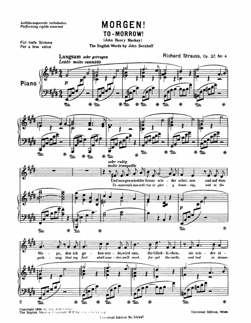 Complete Score (Low Voice, transposed to )