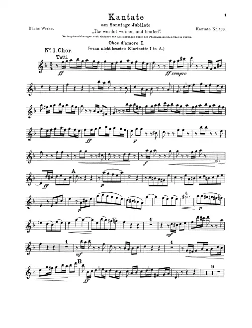 Oboe d'amore (or Clarinet (A)) 1, 2