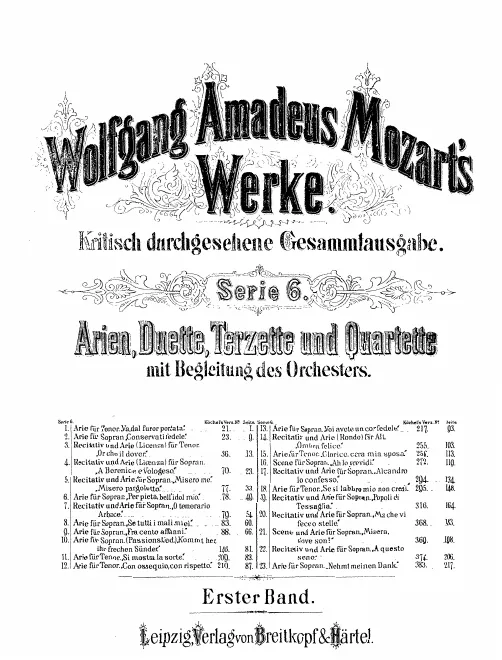 6/1. Arien, Duette, Terzette und Quartette (Band I)