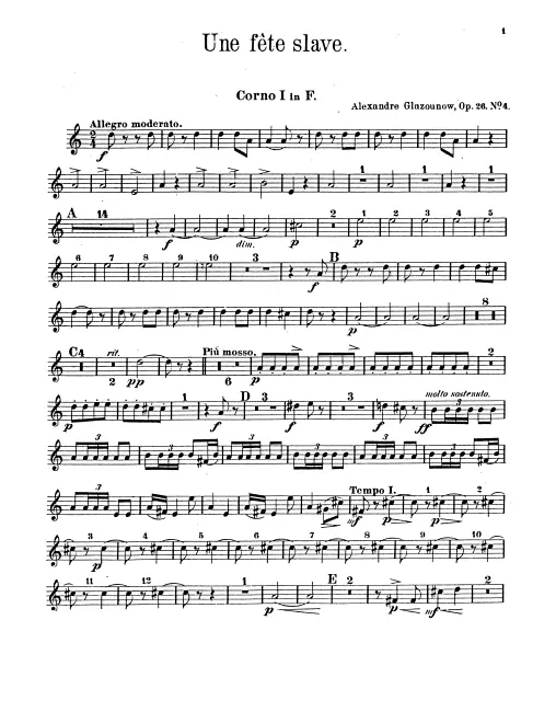 Horn 1, 2, 3, 4 (F)