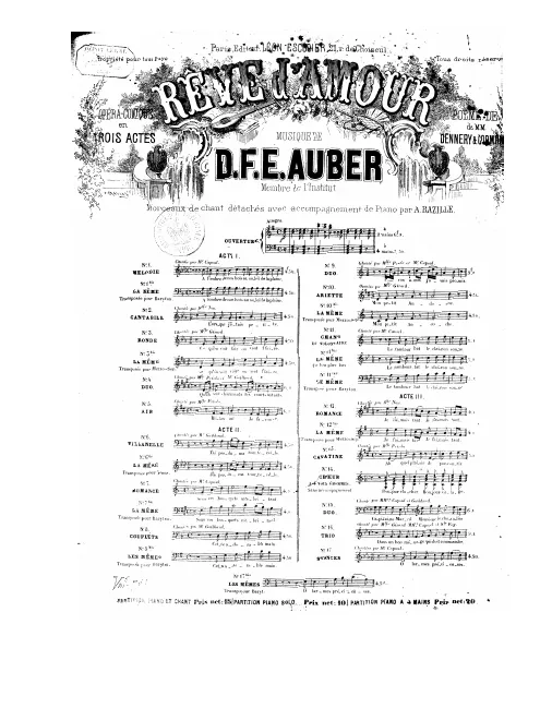 No.1, Mélodie: "À l'ombre de nos bois" (Act I, No.2)