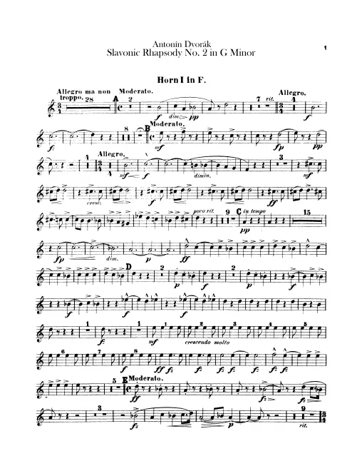 Horn 1, 2, 3, 4 (F)