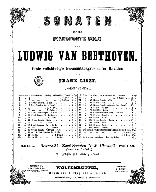 Heft 14. Piano Sonata No.14, Op.27 No.2