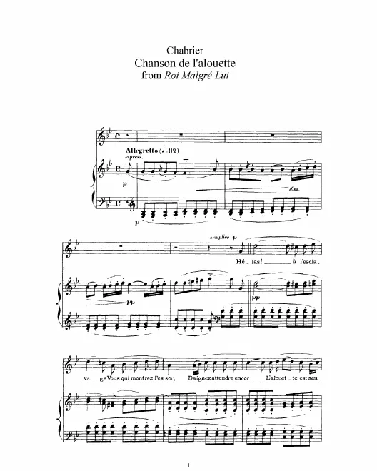 Chanson de l'alouette (Act II)
