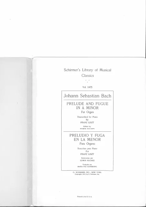 1. Prelude and Fugue in , BWV 543 (S.462/1)