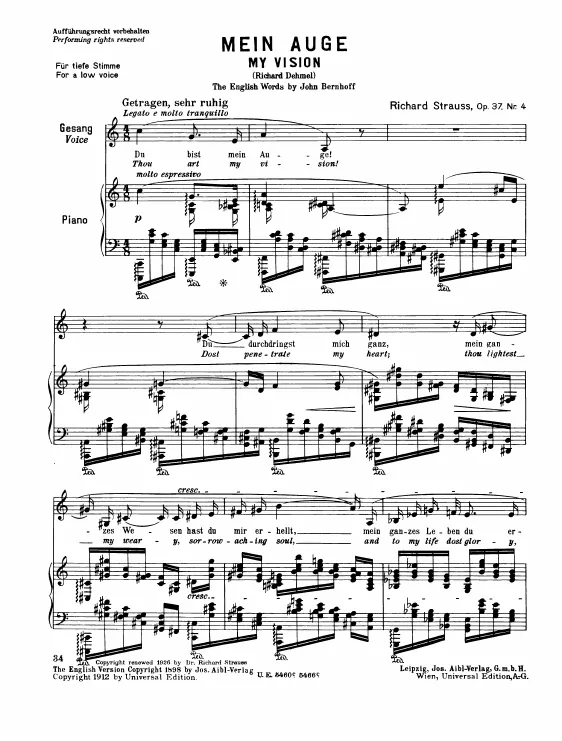 Complete Score (Low Voice, transposed to )