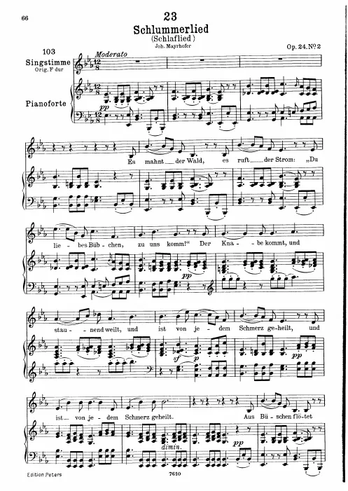 Complete Score (Low voice, transposed to )