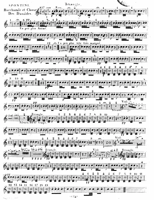 Triangle, Cymbals, Bass drum