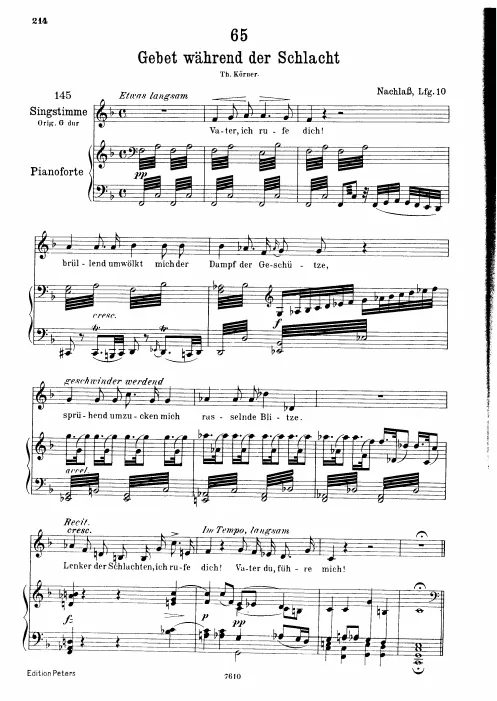 Complete Score (Low voice, transposed to F major)