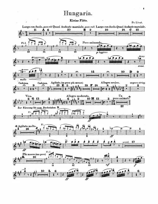 Piccolo, Flute 1, 2