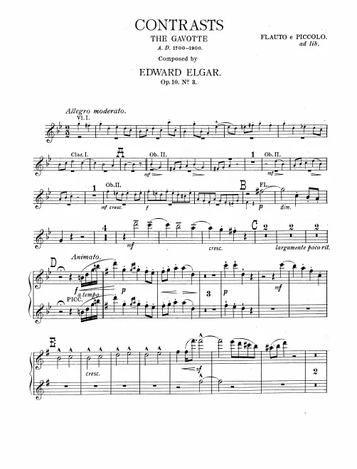 Flute 1/2 (also Piccolo (ad lib.))