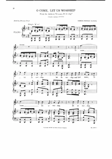 Solo (Tenor): "O come, let us worship"