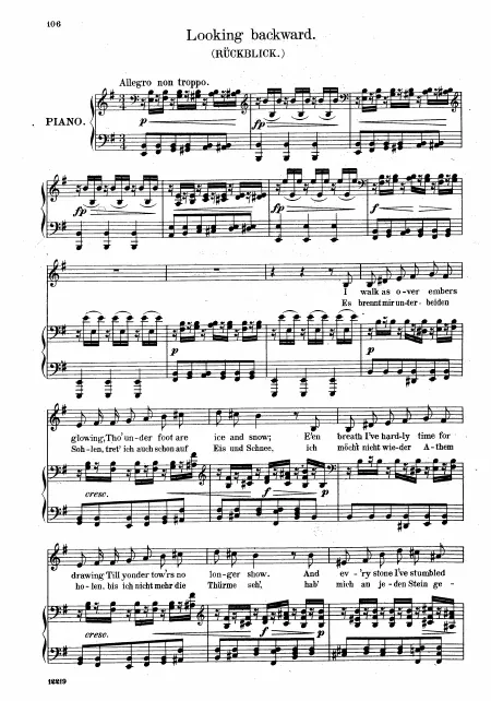 8. Rückblick (Low Voice, Transposed to )