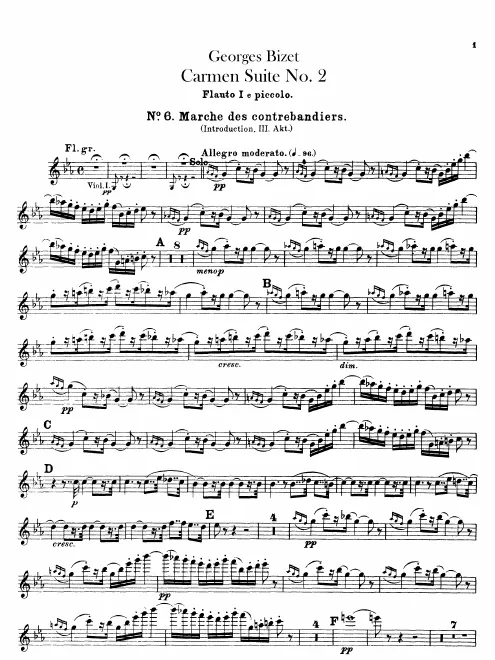 Flute 1, 2 (both also Piccolo)