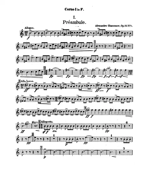 Horn 1, 2, 3, 4 (F)