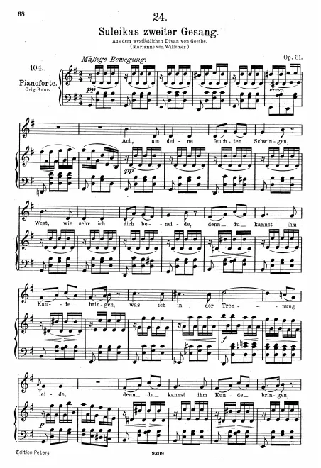 Complete Score (Medium voice, transposed to )