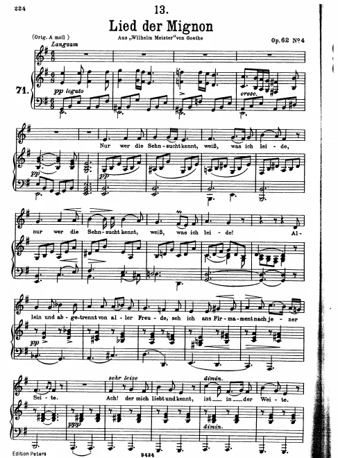 Complete Score (Low voice, transposed to )