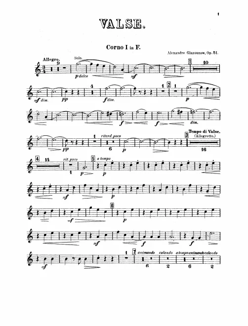 Horn 1, 2, 3, 4 (F)