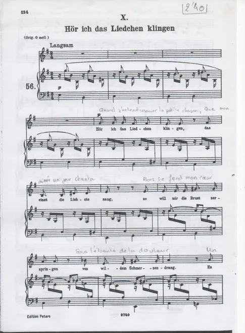 10. Hör ich das Liedchen klingen (, low voice)