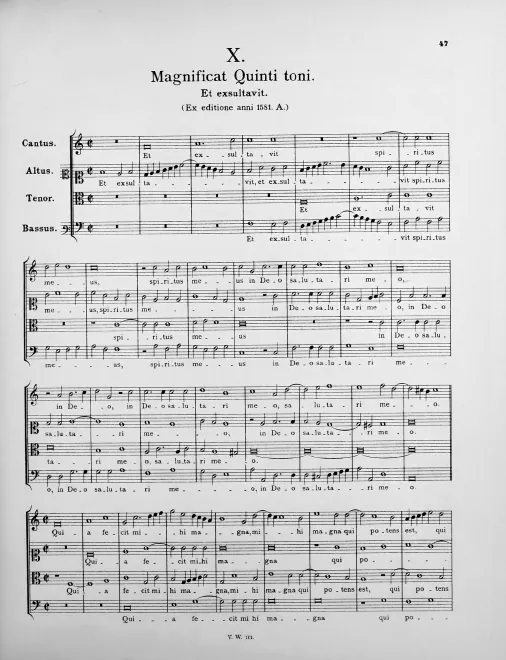 Magnificat Quinti toni (even verses)
