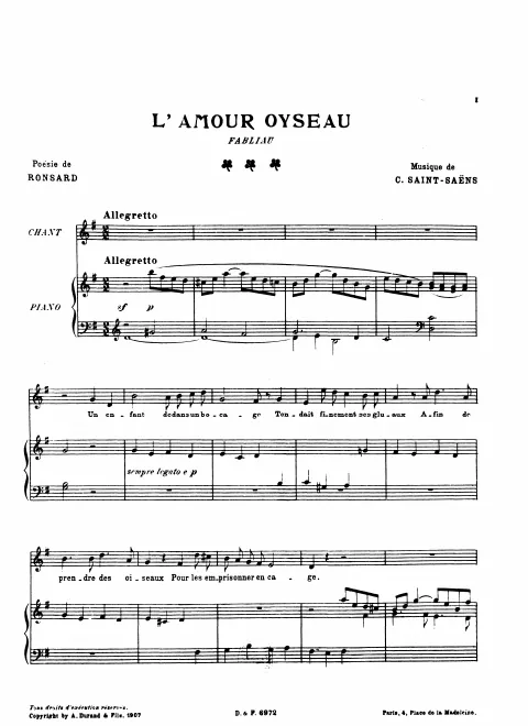 I. L'amour oyseau