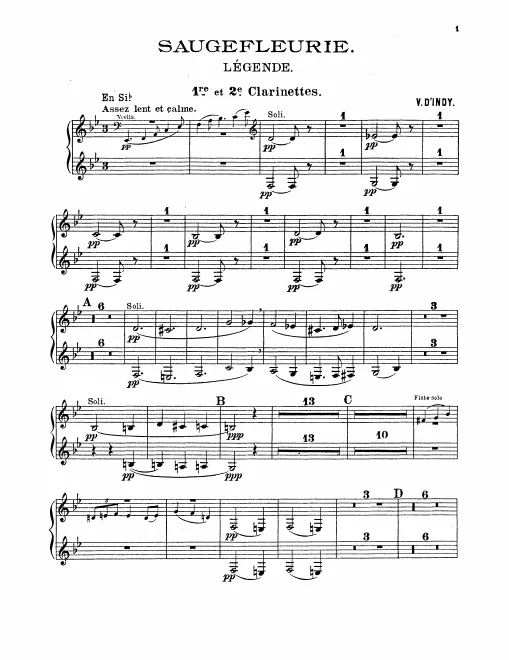 Clarinet 1/2 (B♭), 3 (B♭/A)