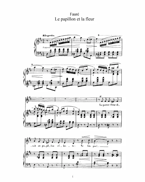 1. Le papillon et la fleur (, transposed)