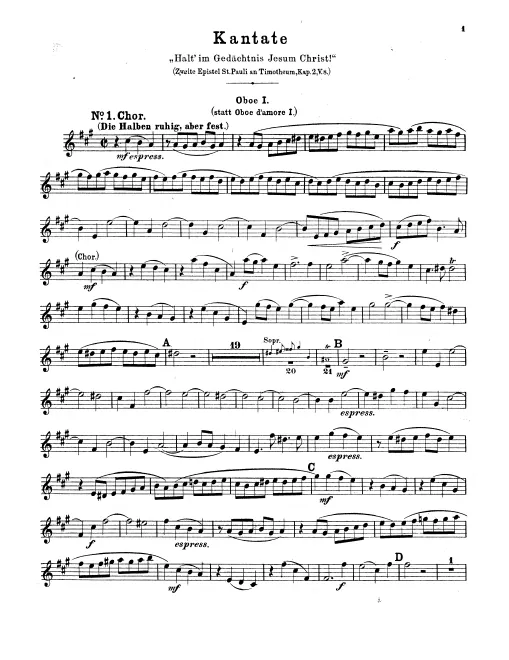 Oboe (or Oboe d'amore) 1, 2
