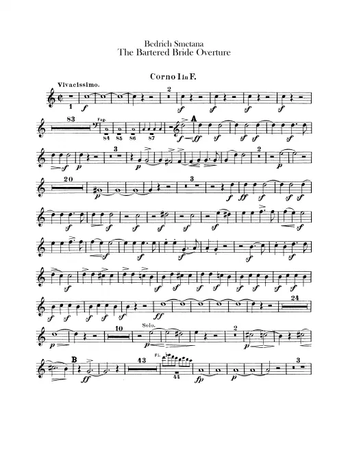 Horn 1, 2 (F), 3, 4 (C)