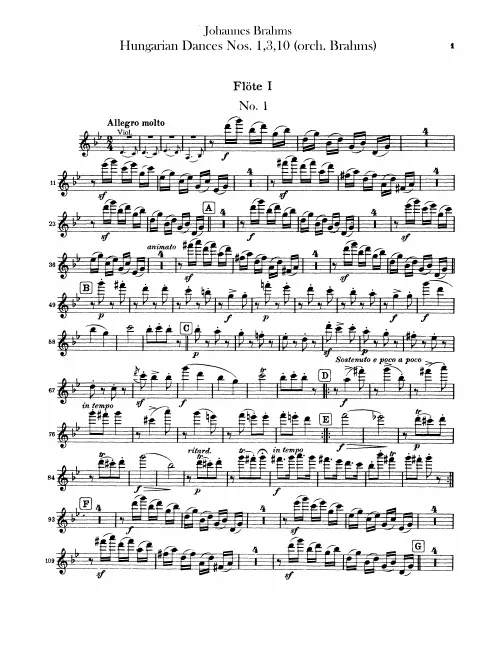 Flute 1, 2, Piccolo