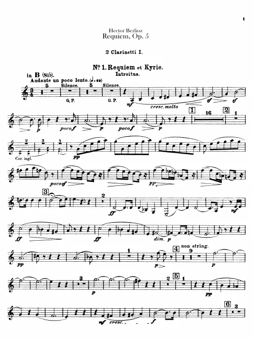 Clarinets 1 (2 in B, A)