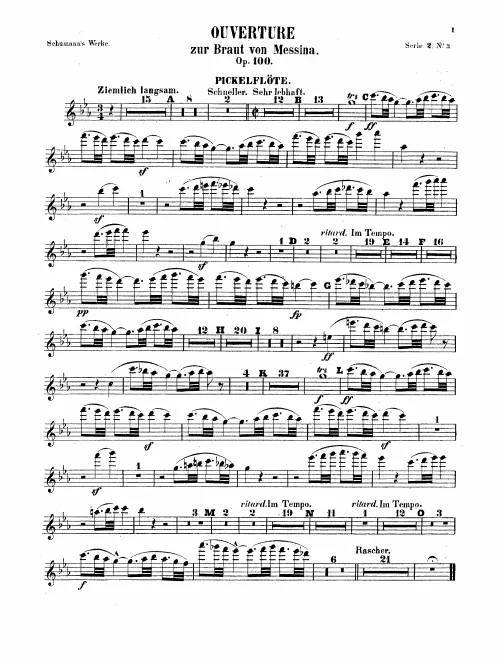 Piccolo, Flute 1, 2