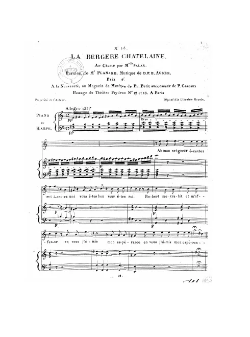 No.14, Air: "Ah, mon seigneur, écoutez moi" (Act III, No.13)