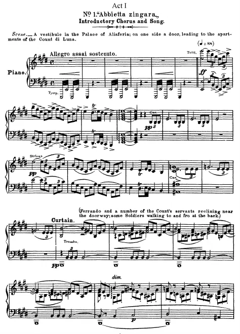 1. Introductory Chorus, Song: All' erta! all' erta!