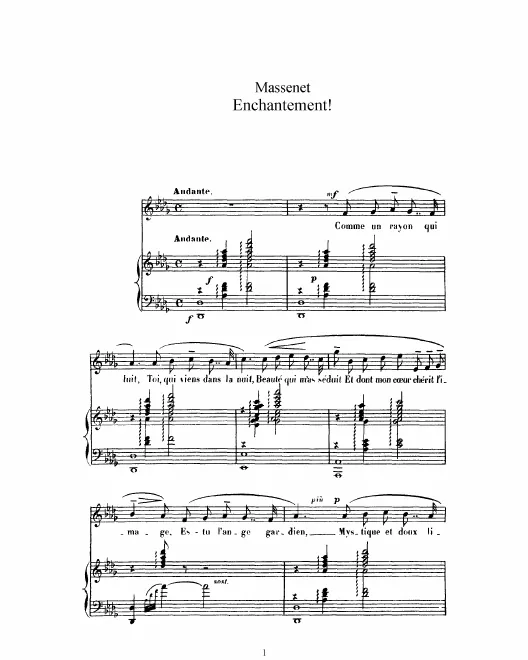 Complete Score (D Major: high voice and piano)