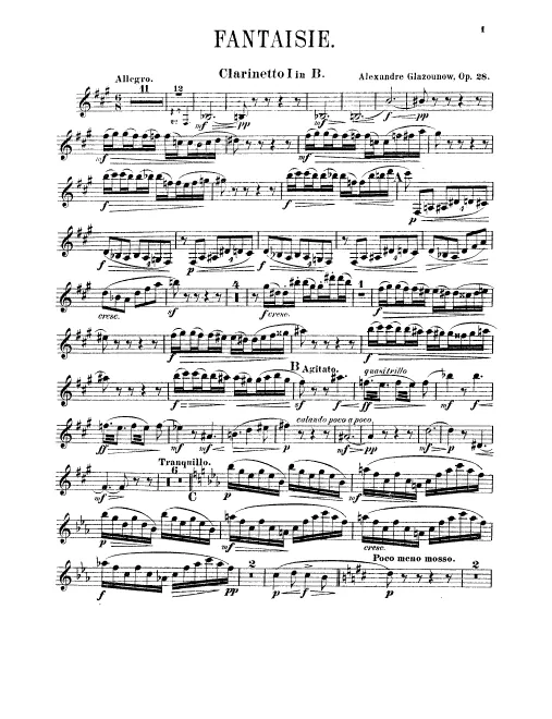 Clarinet 1, 2, Bass Clarinet (B)