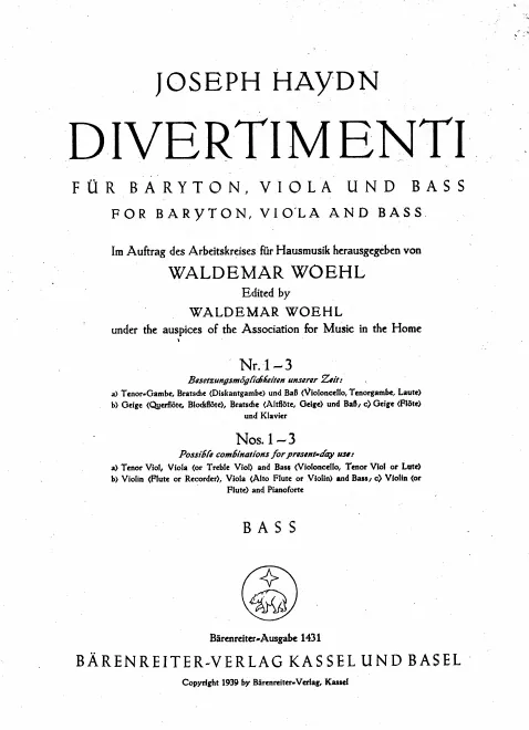 Bass (Cello or Viola da gamba)