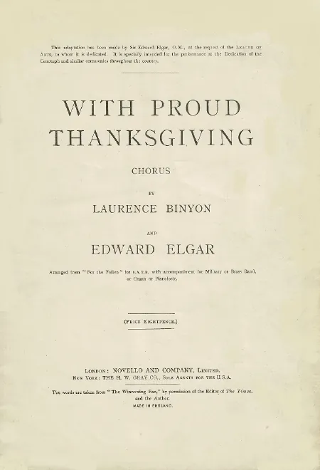 Complete Score (With Proud Thanksgiving)