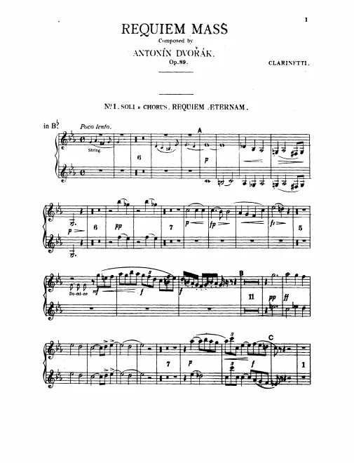 Clarinet 1/2 (B, A), Bass Clarinet (A, B)