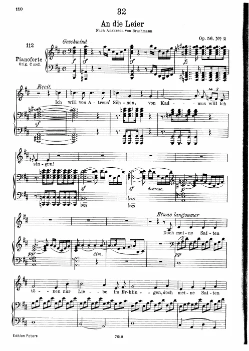 Complete Score (Low voice, transposed to )