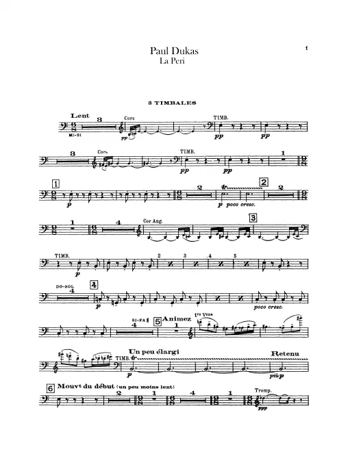 Timpani, Xylophone, Percussion (Bass Drum, Cymbals, Tambourine, Snare Drum)