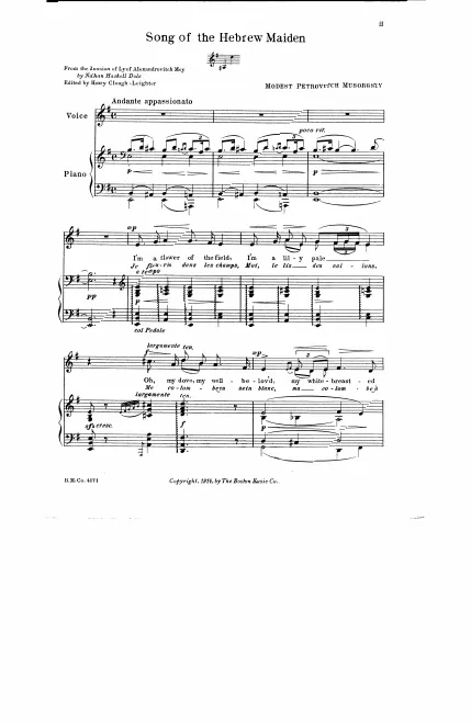 Complete Score (, transposed)