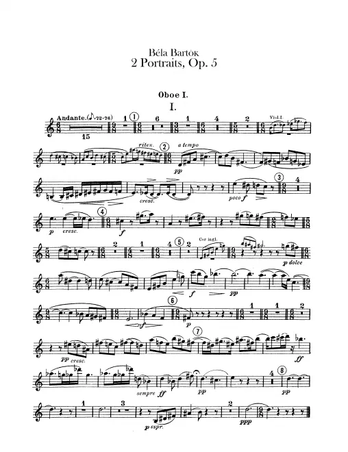 Oboe 1, 2 (2nd also English Horn)