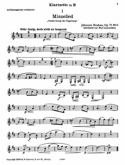 Clarinet in B
